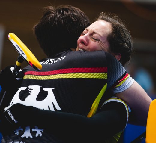 La joie d'une première médaille  en double mixte