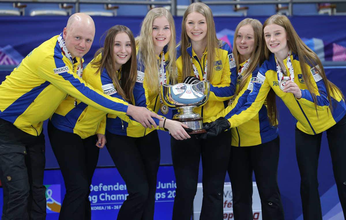 L'équipe suèdoise victorieuse au Mondial Junior 2017